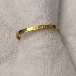 New set of 5 Baublebar Crystal Gold Cuff Bracelets